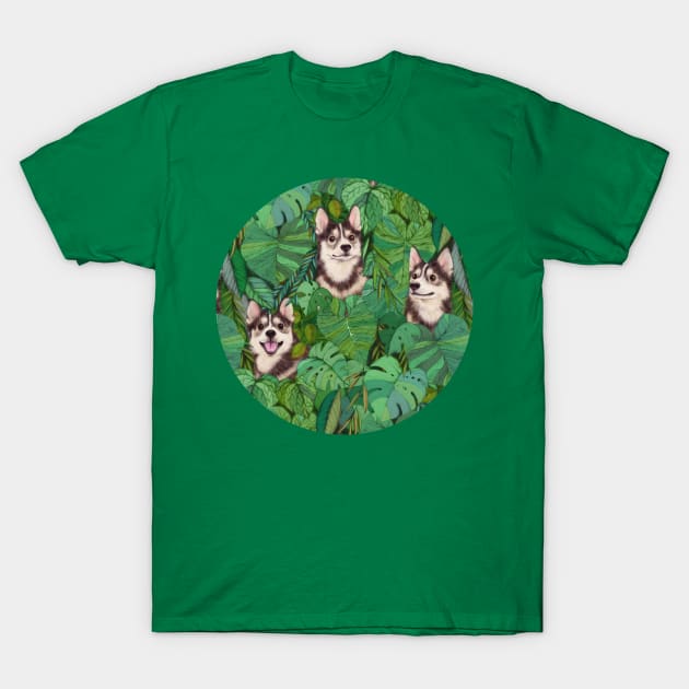 Pomsky Garden T-Shirt by micklyn